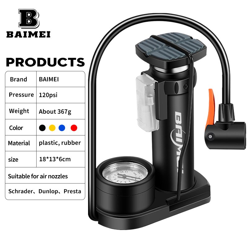 Baimei Portable bicycle bike foot pump other bicycle accessories