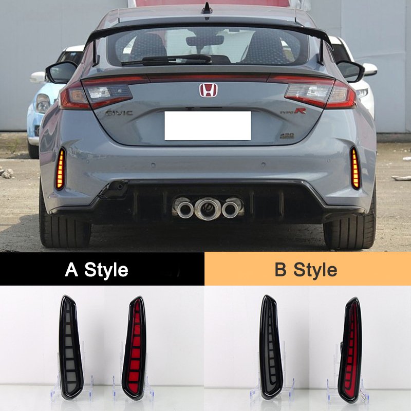 For Honda Civic Type R 2023 2024 LED Reflector Rear Bumper Tail Light Brake Stop Turn Signal Lamps Car Accessories