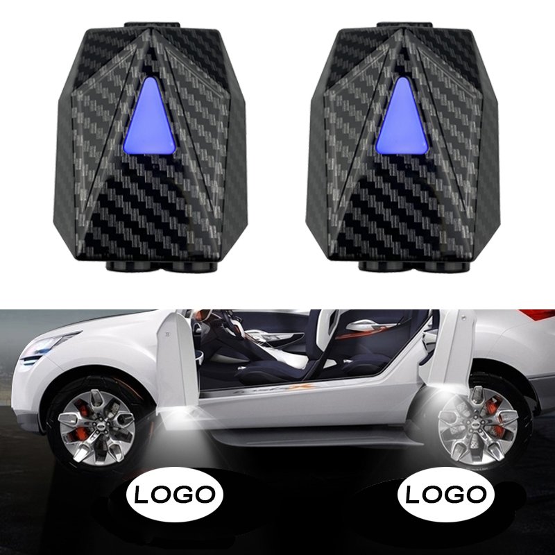 USB Rechargeable Wireless dynamic Car Door Warning Welcome Light lamp Projector car LED Projectors Shadow Light Others Car Light
