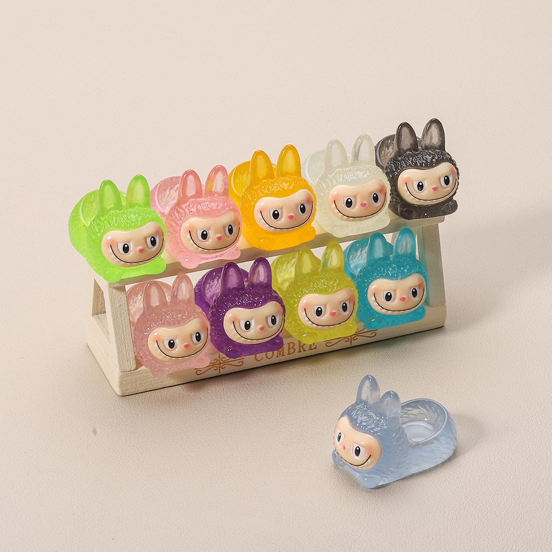 Shine Labubu Luminous Labubu Cute Decoration Mini Pendant 3D Resin Pendant