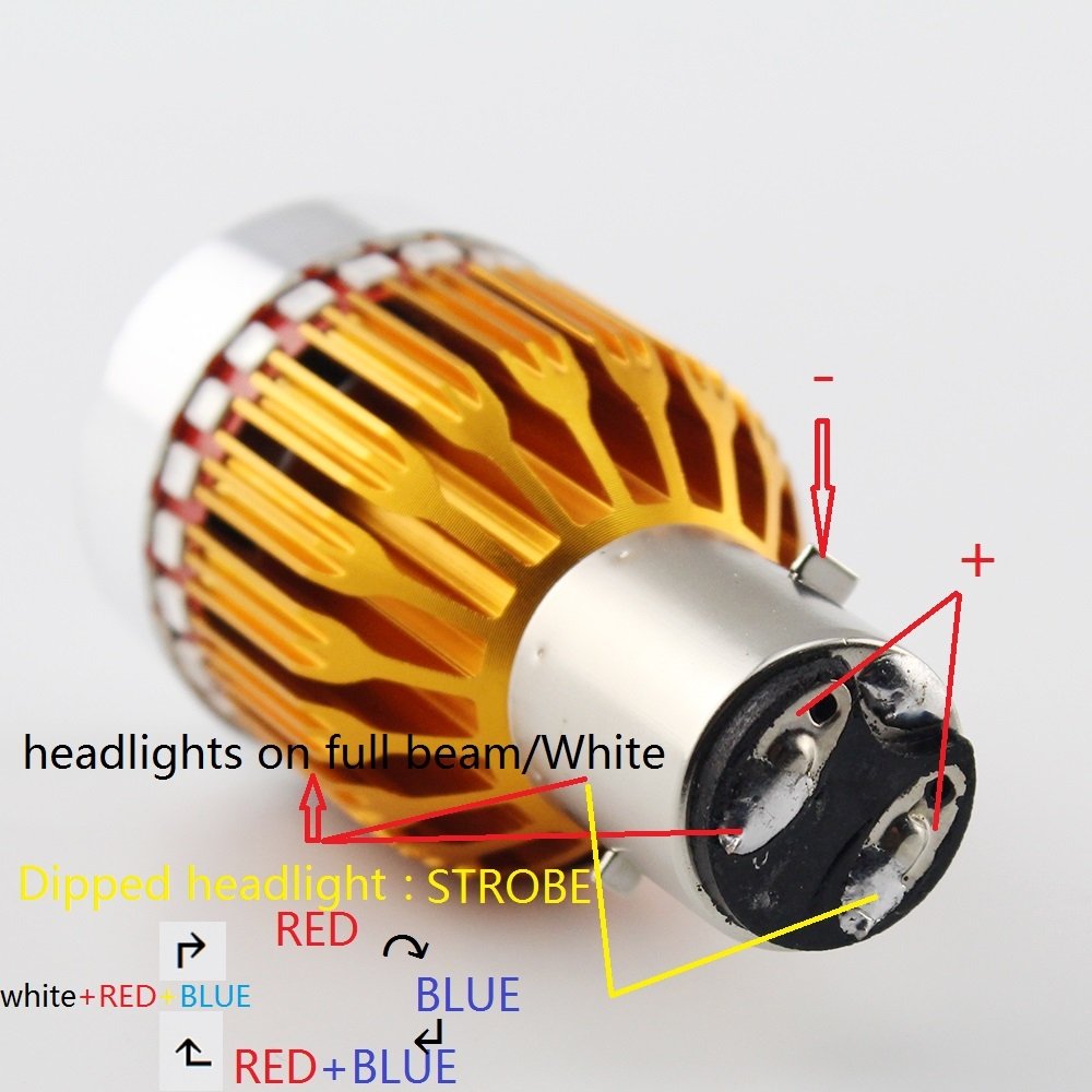 9W H6 White Spot With RGB Angel Eye Led Strobe Light DC 12V-80V Electric Cars Top Fog Lamps BA20D Motorcycle Headlight