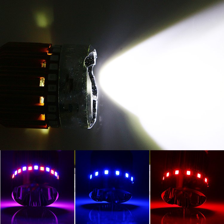 9W H6 White Spot With RGB Angel Eye Led Strobe Light DC 12V-80V Electric Cars Top Fog Lamps BA20D Motorcycle Headlight