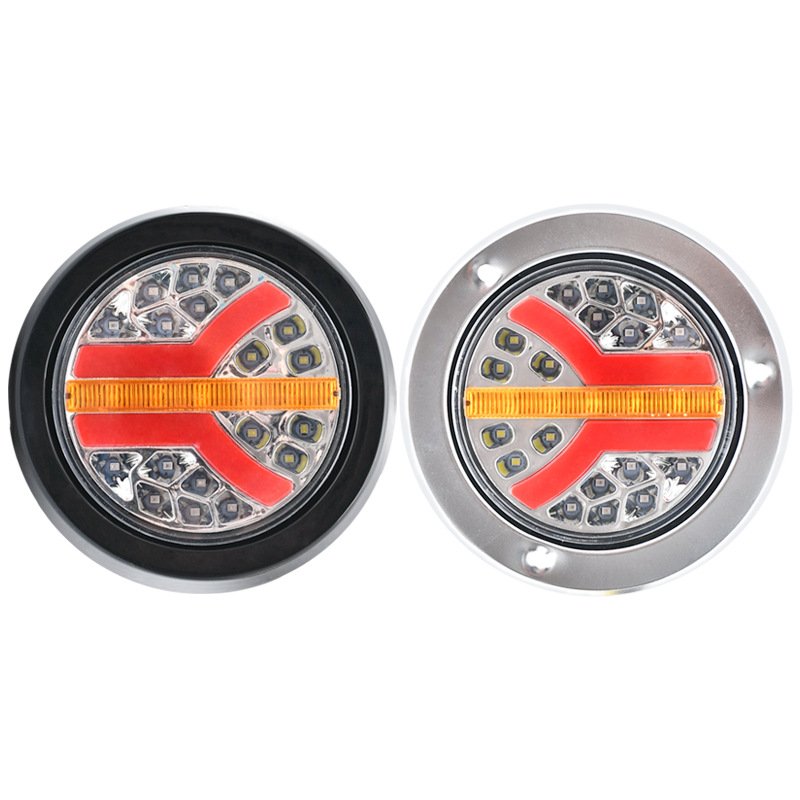 Car additional lighting red yellow dynamic flashing safety work signal warning light LED24V truck side tailgate light
