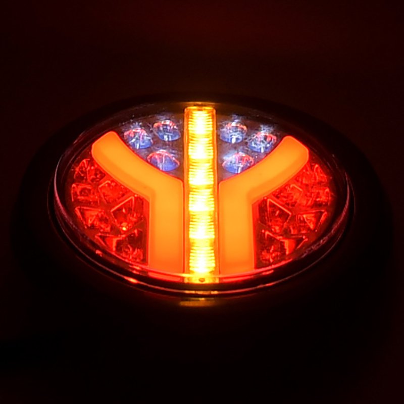 Car additional lighting red yellow dynamic flashing safety work signal warning light LED24V truck side tailgate light