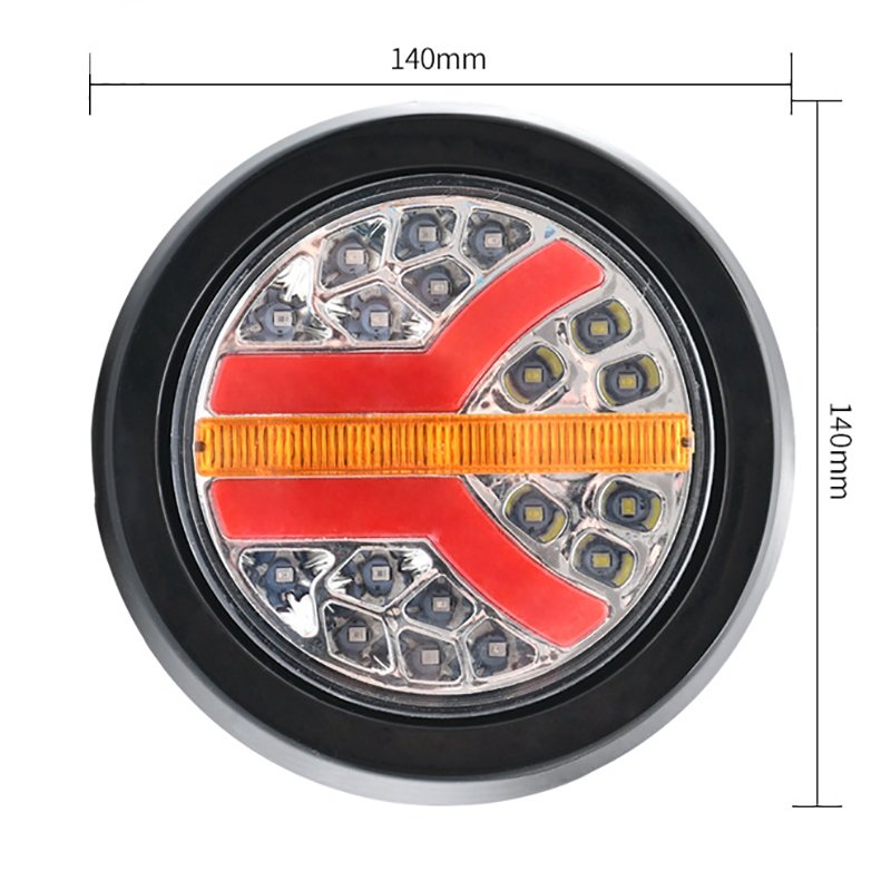 Car additional lighting red yellow dynamic flashing safety work signal warning light LED24V truck side tailgate light