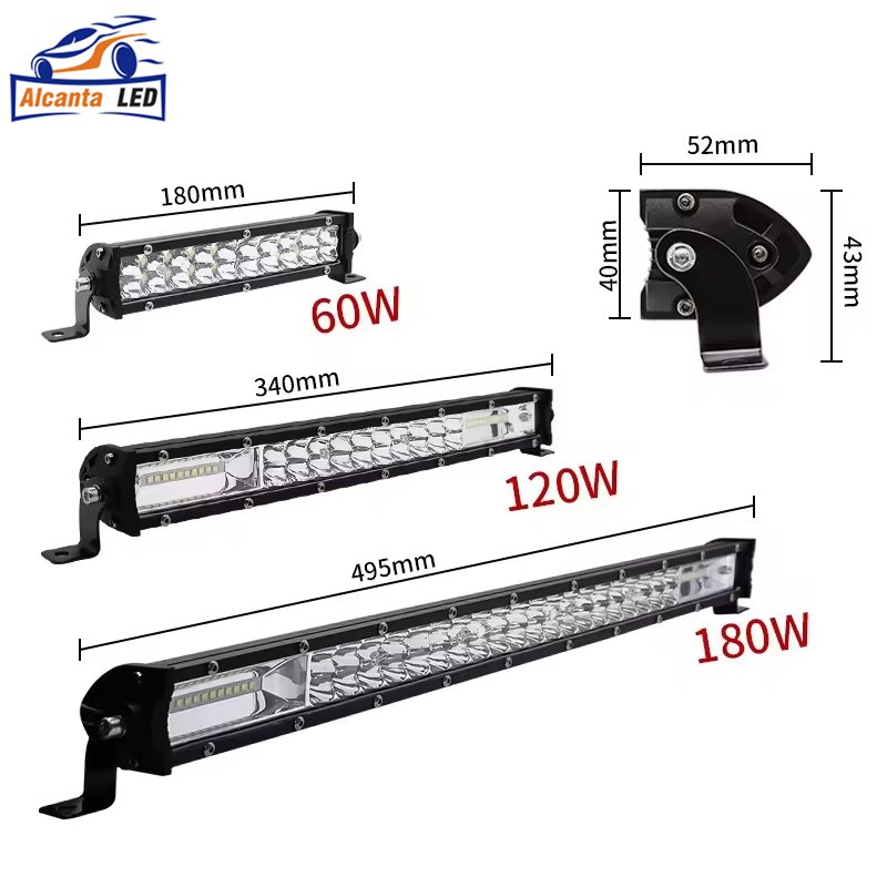 Car Offroad LED Light Bar LED Bar 12V 24V Driving Work Lamp 7D Tri Row 8 15 20 25 30 40 Inch Work Light For Truck SUV ATV 4x4