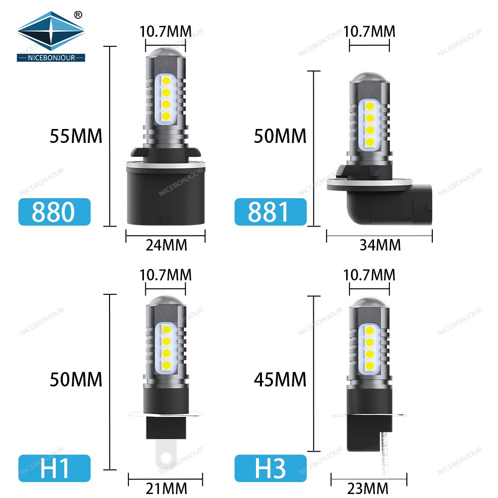 LED Fog light Led car light 3030 18SMD Focos Led Lamp 881 880 H1 H3 Led Fog Light Bulb