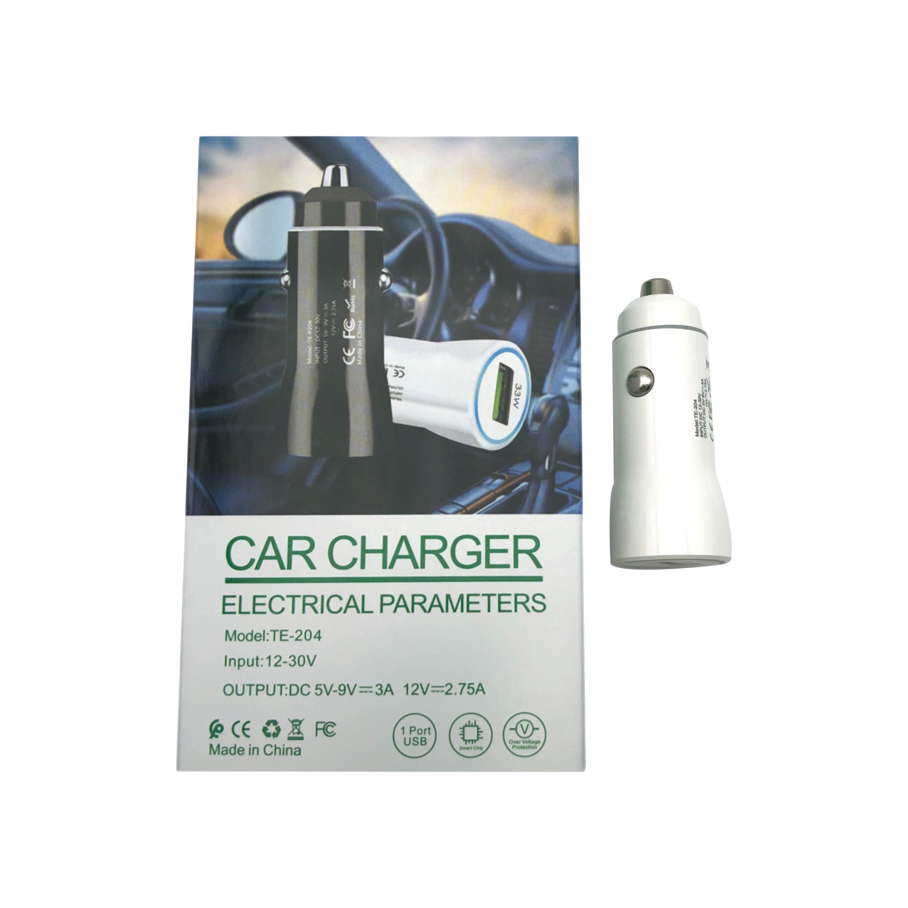 With LED Lamp One Port USB Smart Out Put 33 W Fast Car Charger For Mobile Phone