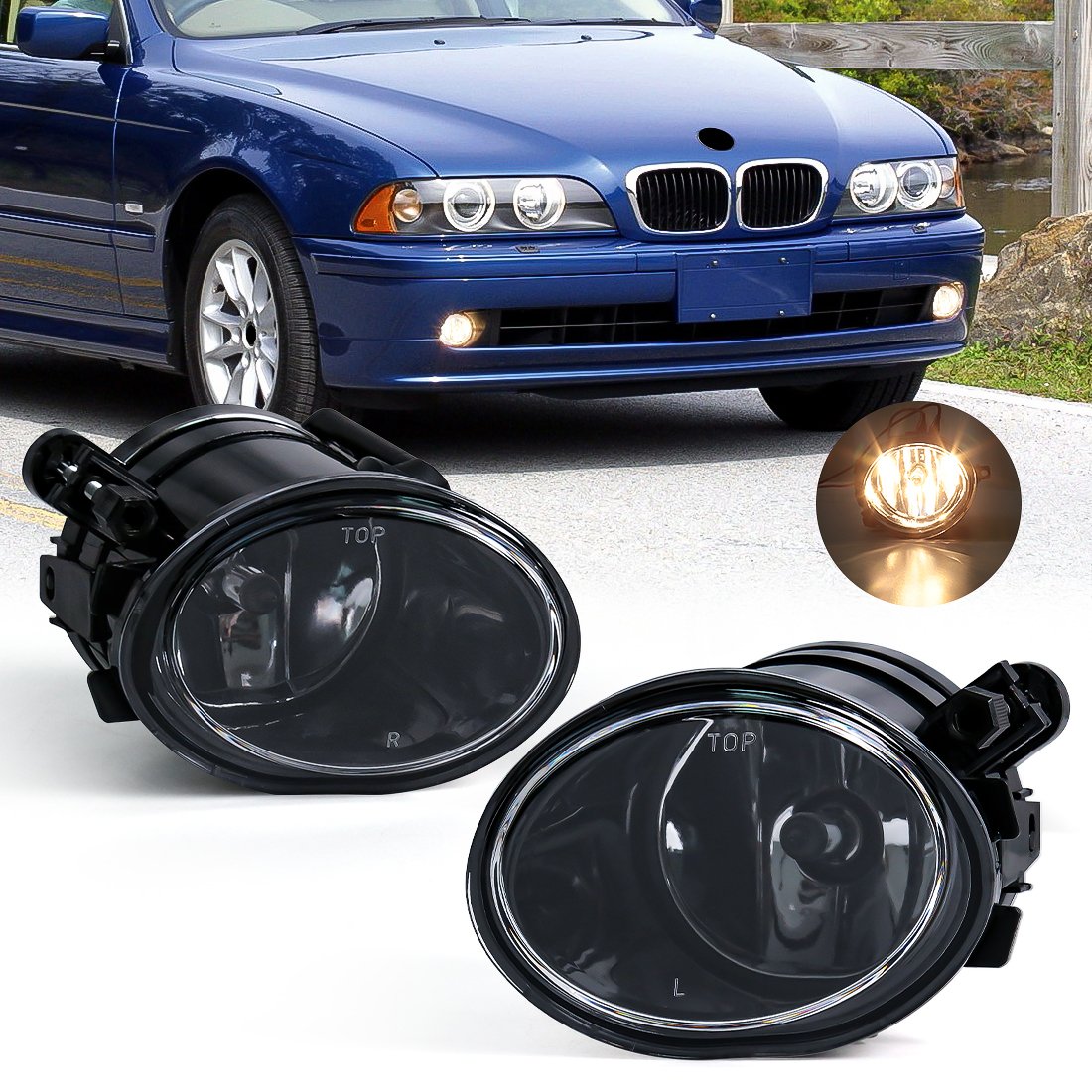 Car Light Assembly LED Fog Light for BMW E39 M5 2001 2002 2003 E46 3 Series M3 2002-2006 Halogen LED Bulb Front Bumper Headlight