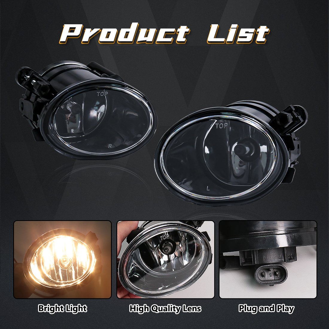 Car Light Assembly LED Fog Light for BMW E39 M5 2001 2002 2003 E46 3 Series M3 2002-2006 Halogen LED Bulb Front Bumper Headlight