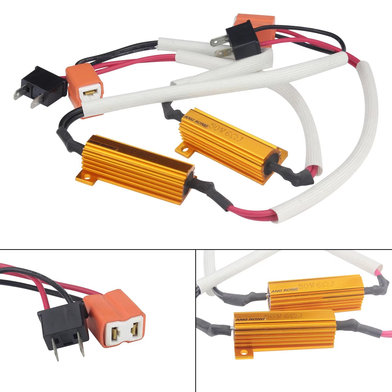 H7 LED Load Resistors 50W 6 ohm Stop Car Light Flicker Cancel Error Message