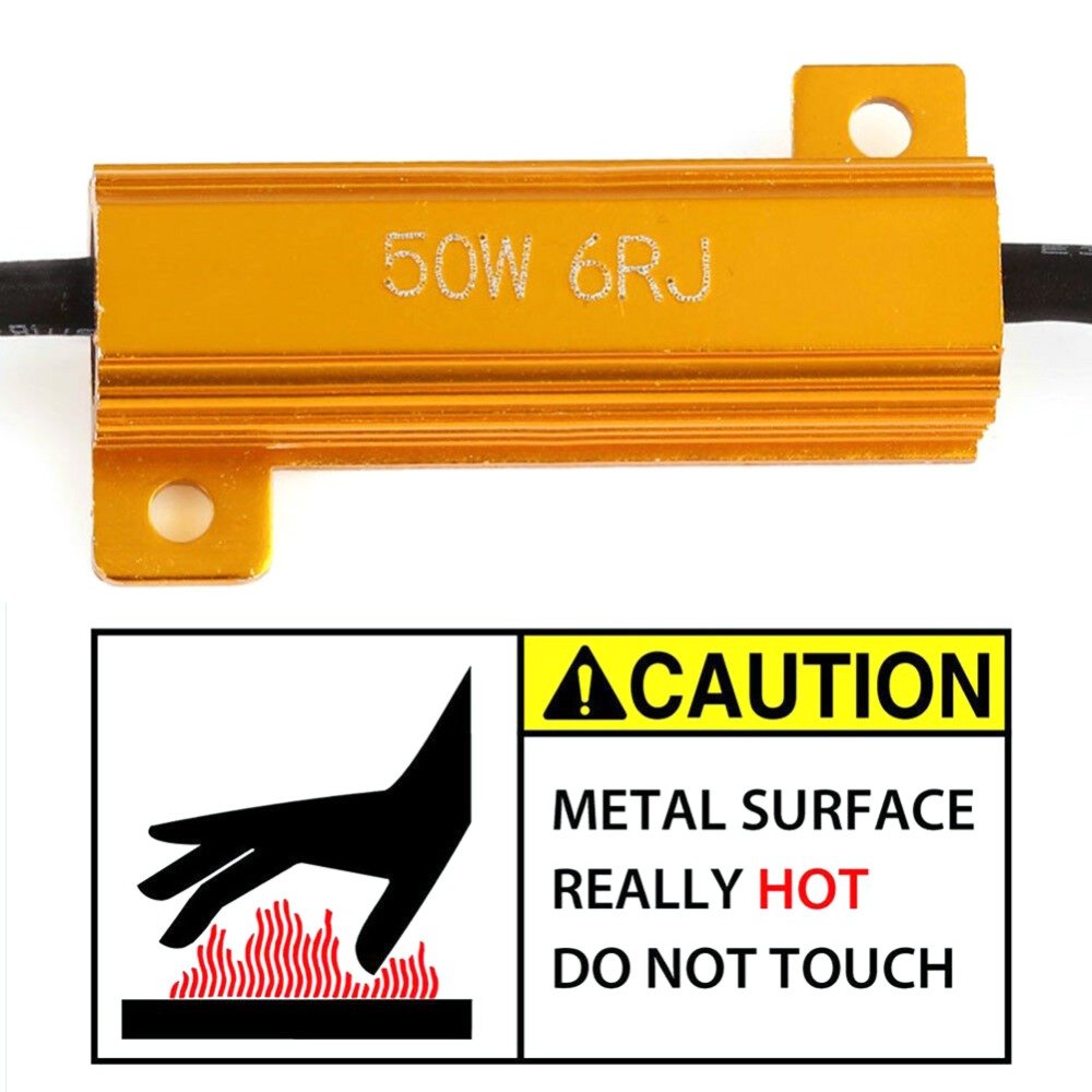 H7 LED Load Resistors 50W 6 ohm Stop Car Light Flicker Cancel Error Message
