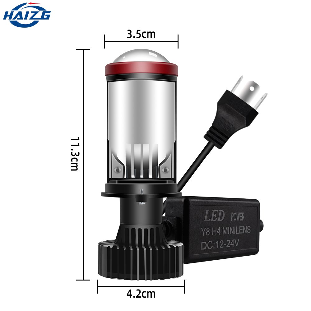 HAIZG Support OEM Y8 led headlights h4 Y6D Y8 lens projector 6000K 80w LED H4 others car light accessories