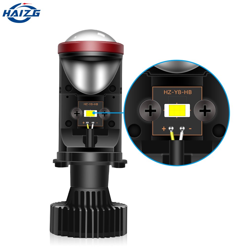 HAIZG Support OEM Y8 led headlights h4 Y6D Y8 lens projector 6000K 80w LED H4 others car light accessories