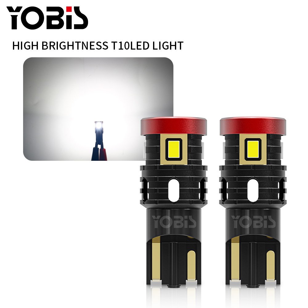 Yobis 2025 Newset Led T10 Bulb 360 Luz W5W Led Canbus Light 3020emc Chip 12v 24v Width 194 Led Bombillos Car Internal Light