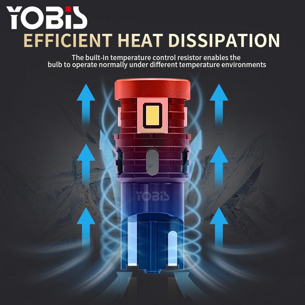 Yobis 2025 Newset Led T10 Bulb 360 Luz W5W Led Canbus Light 3020emc Chip 12v 24v Width 194 Led Bombillos Car Internal Light