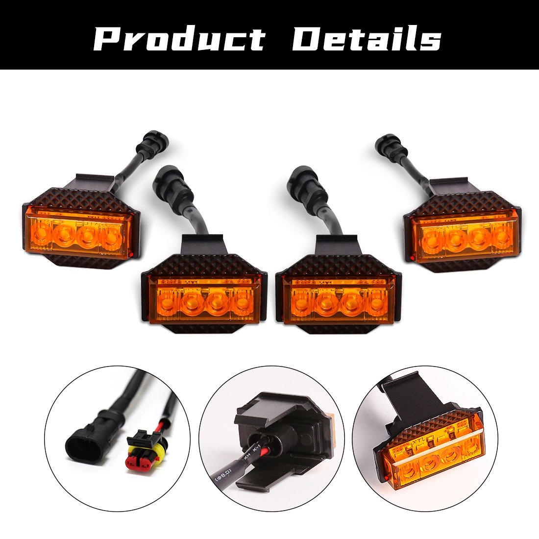 Grill Car LED Light For Toyota Tundra 2018 2019 2020 2021 Front Grille Strobe Lights Amber Warning DRL Daytime Running Daylights