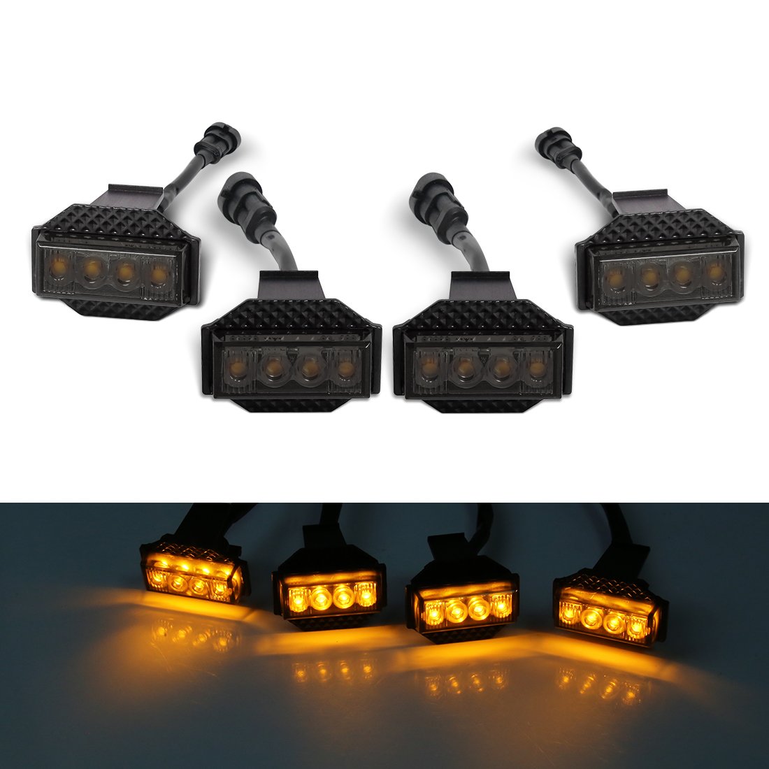 Grill Car LED Light For Toyota Tundra 2018 2019 2020 2021 Front Grille Strobe Lights Amber Warning DRL Daytime Running Daylights