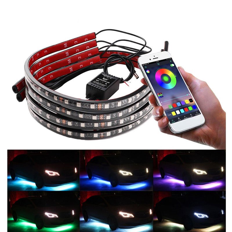 Decoration Lamp 12V 5050 Waterproof RGB Underglow Led with APP Control Flexible Tube Strip for Cars SUV ATV Offroad