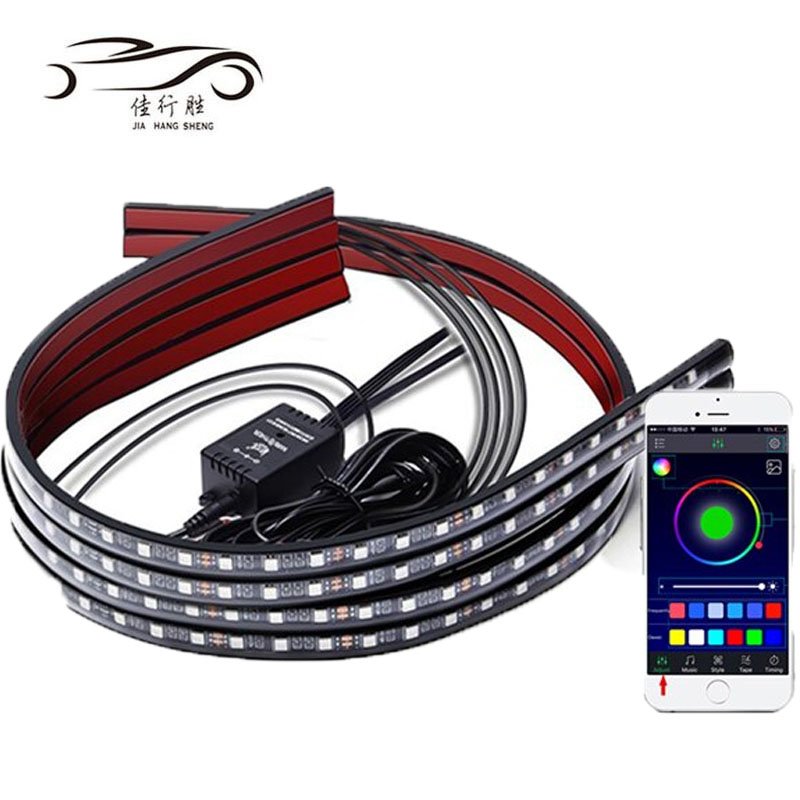 Decoration Lamp 12V 5050 Waterproof RGB Underglow Led with APP Control Flexible Tube Strip for Cars SUV ATV Offroad