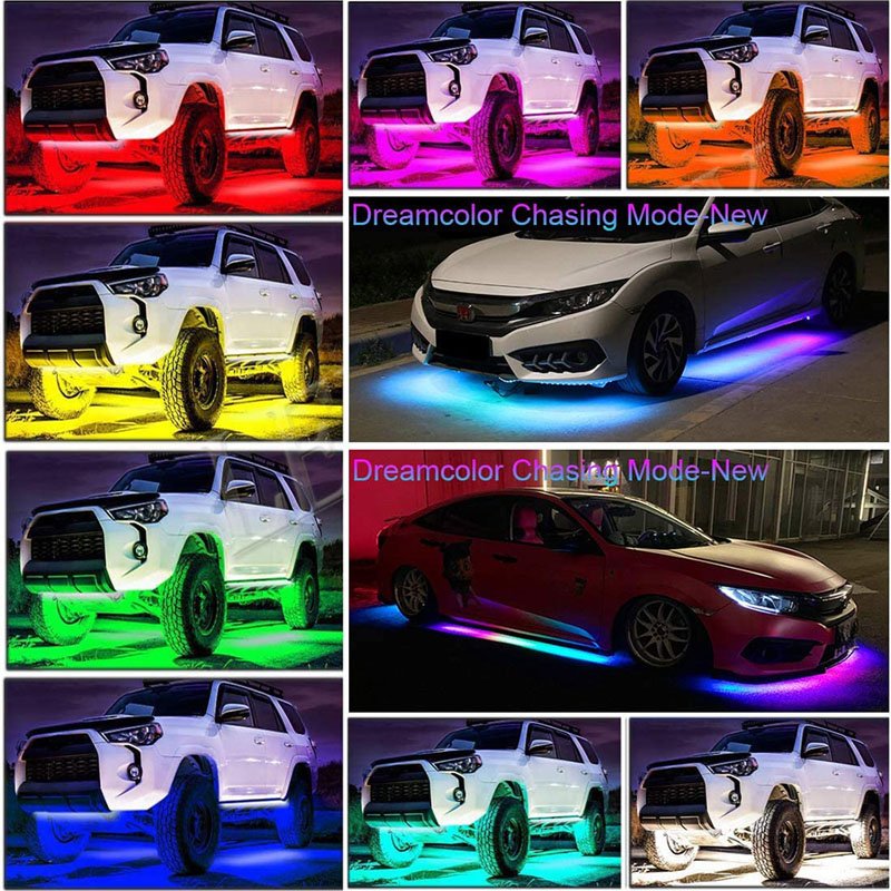 Decoration Lamp 12V 5050 Waterproof RGB Underglow Led with APP Control Flexible Tube Strip for Cars SUV ATV Offroad