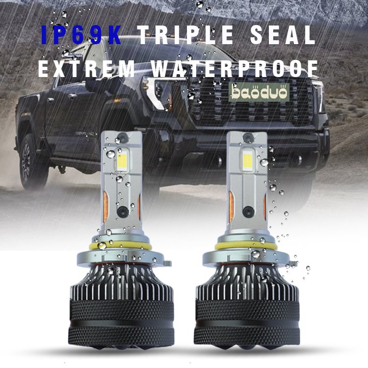 BAODUO H7 LED 12V 60V Lamp New 9006 H7 LED Headlight Bulbs 6000K for Cars & Trucks Double Copper Tube High-power 33000lm 130W