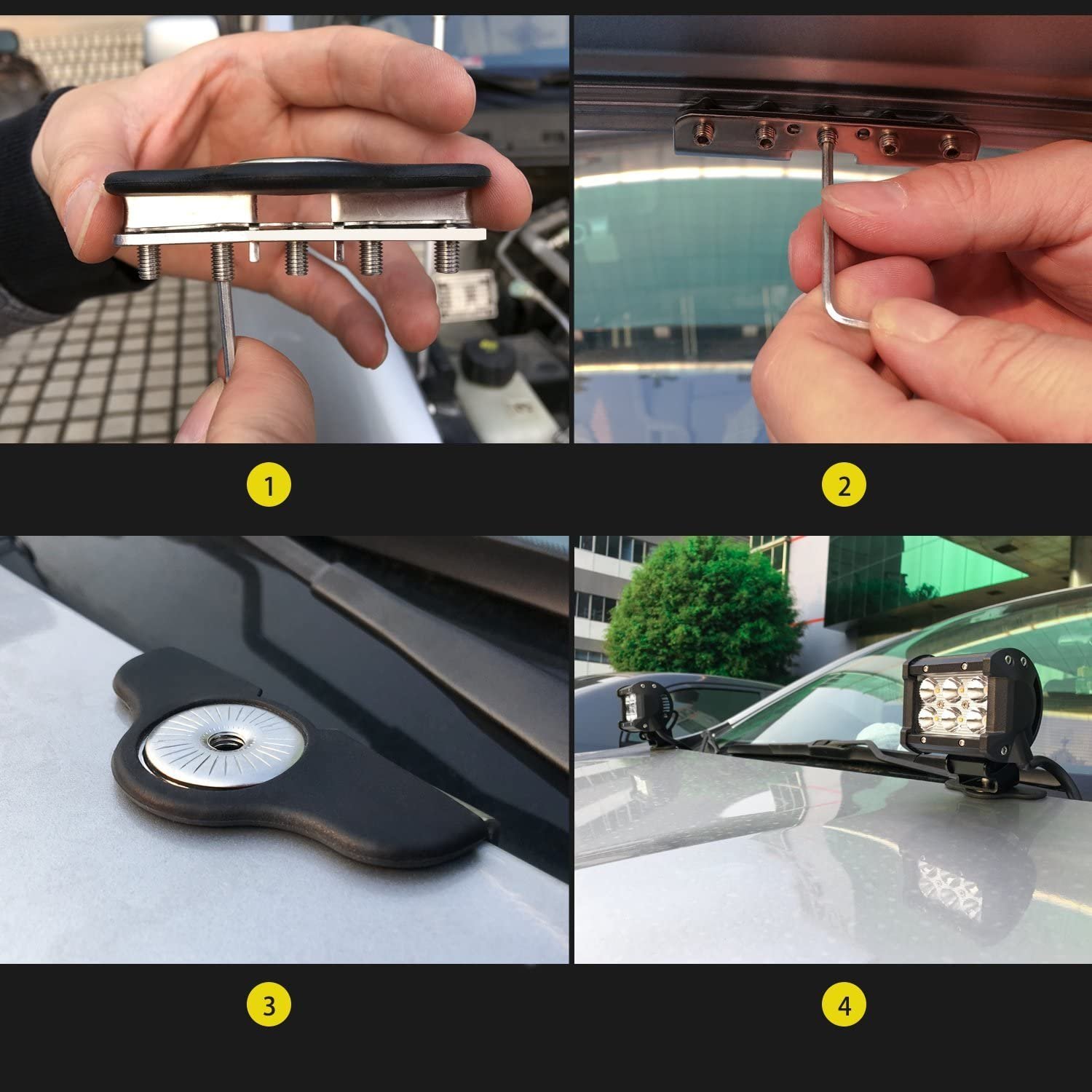 Led Light Bar Mounting Brackets 2pcs Universal Hood Led Work Light led Pods Mount Bracket Clamp Holder for SUV Truck Off