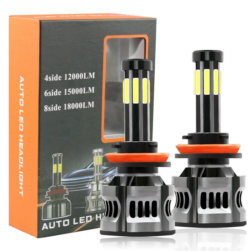 PEL Others Car Light Accessories 8 Side COB H4 H7 H11 H8 9005 Car Led Lights Headlights For Car