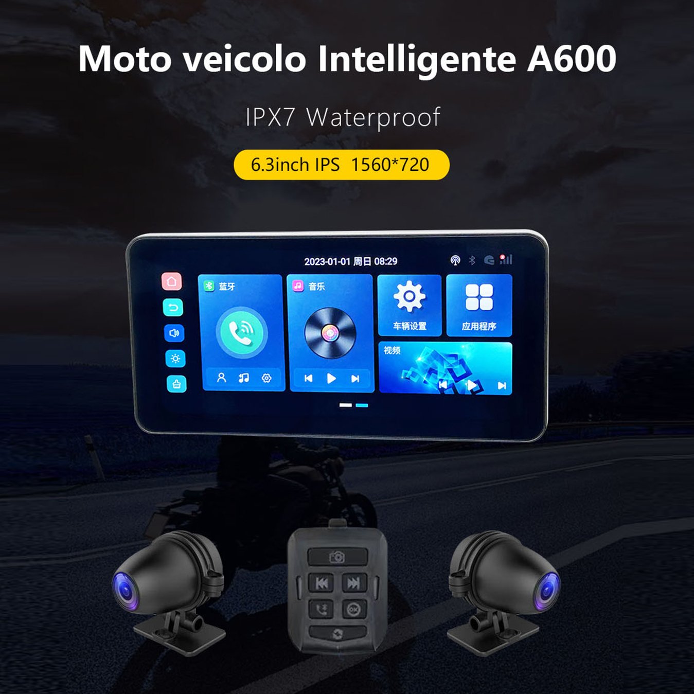 2024 Universal Car Accessories&Parts Motorbike Gps Global Position System Bike Gps Navigator Android Screen Touchable Navigator
