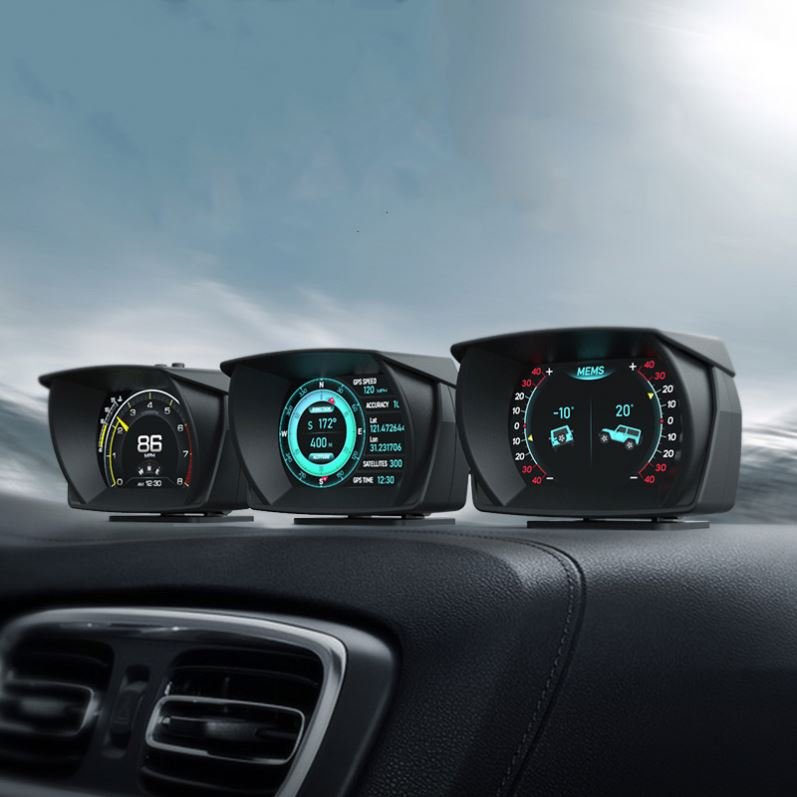 Car Accessories Digital Hud Display OBD2 3.5 Inch Car Head Up Display Multi-function Overspeed Alarm HUD GPS Speedometer