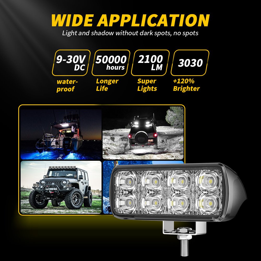3.5Inch LED Light Bar Waterproof LED Work Light Floodlight Spotlight For Suv Boat 4X4 Jeep JK 4Wd Truck Auto Lighting System