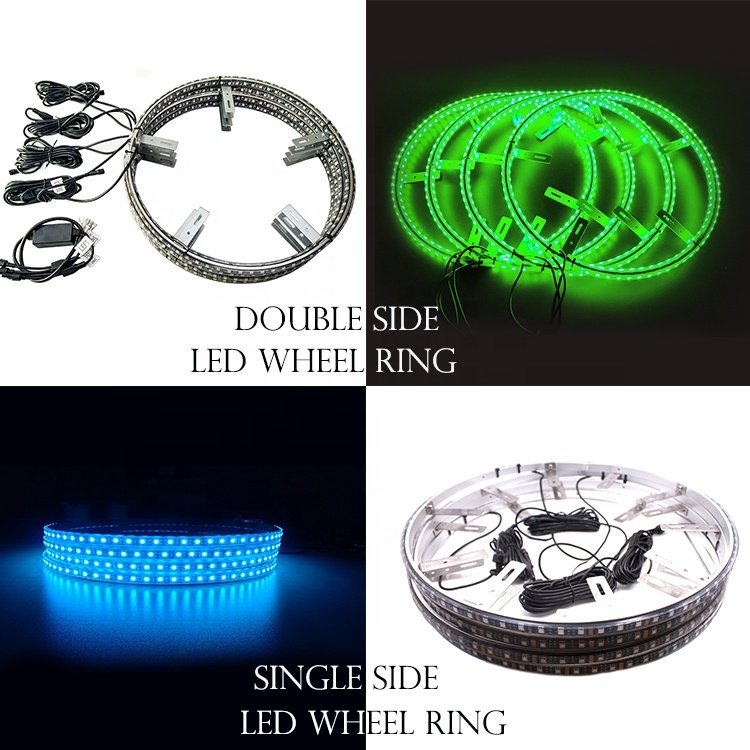 Other Car Light Accessories 15.5'' Chasing Double Row Brightest Strobe Rim Led Wheel Ring Lights For Car Lights Offroad truck