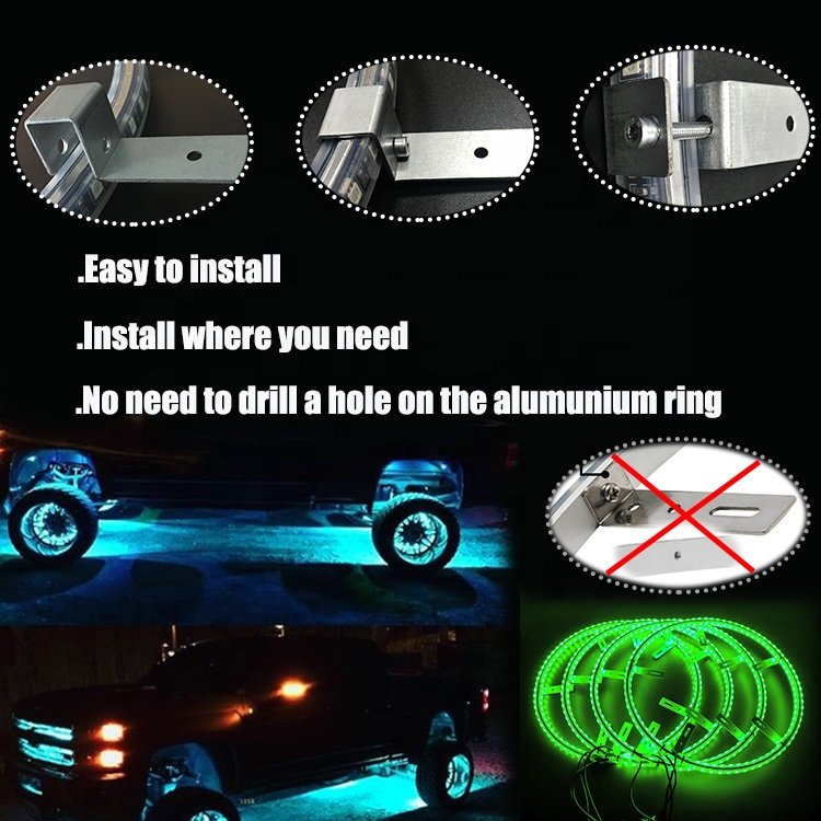 Other Car Light Accessories 15.5'' Chasing Double Row Brightest Strobe Rim Led Wheel Ring Lights For Car Lights Offroad truck