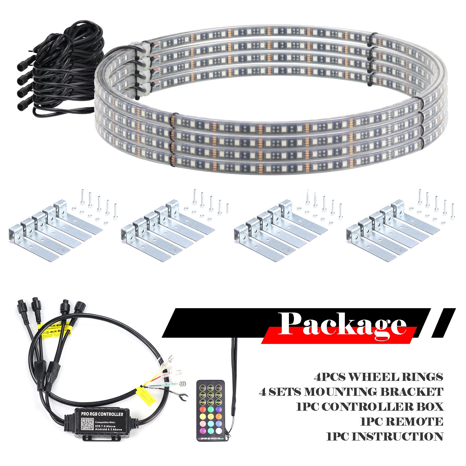 Other Car Light Accessories 15.5'' Chasing Double Row Brightest Strobe Rim Led Wheel Ring Lights For Car Lights Offroad truck