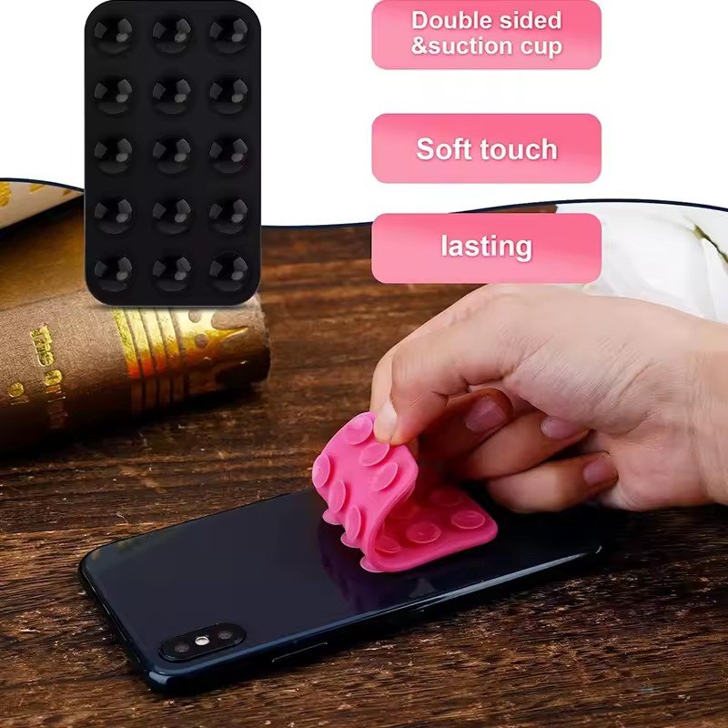 Cheap Price Suction Cup Wall Stand Mat Multifunctional Silicone Square Phone Double-Sided Case Anti-Slip Holder Mount Sucker Pad