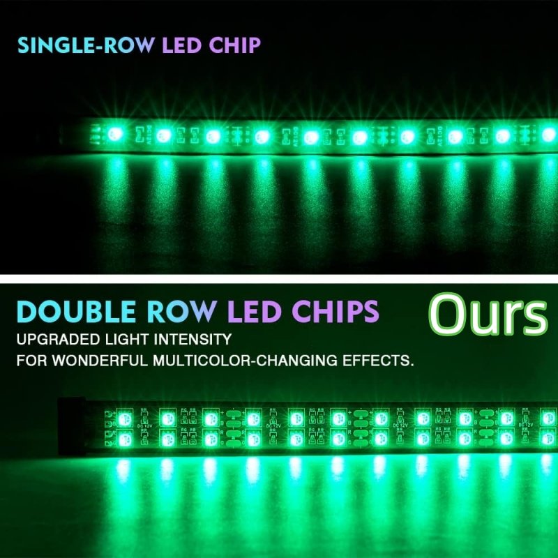 DC 12V 6 PCS 2 Row RGB Chase Flow LED Strip Waterproof Underbody Light Kit Other Car Light Accessories