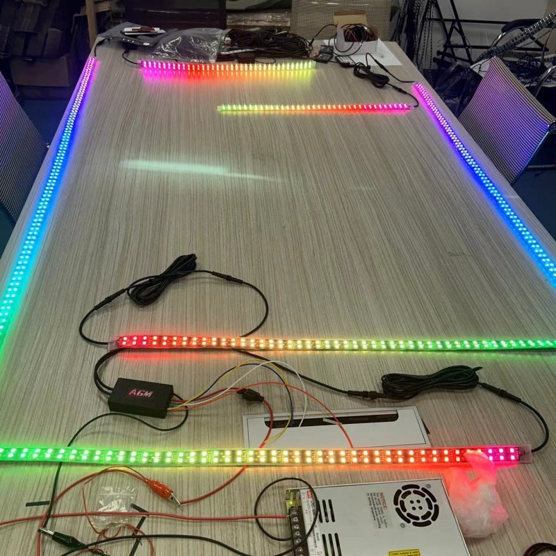 DC 12V 6 PCS 2 Row RGB Chase Flow LED Strip Waterproof Underbody Light Kit Other Car Light Accessories