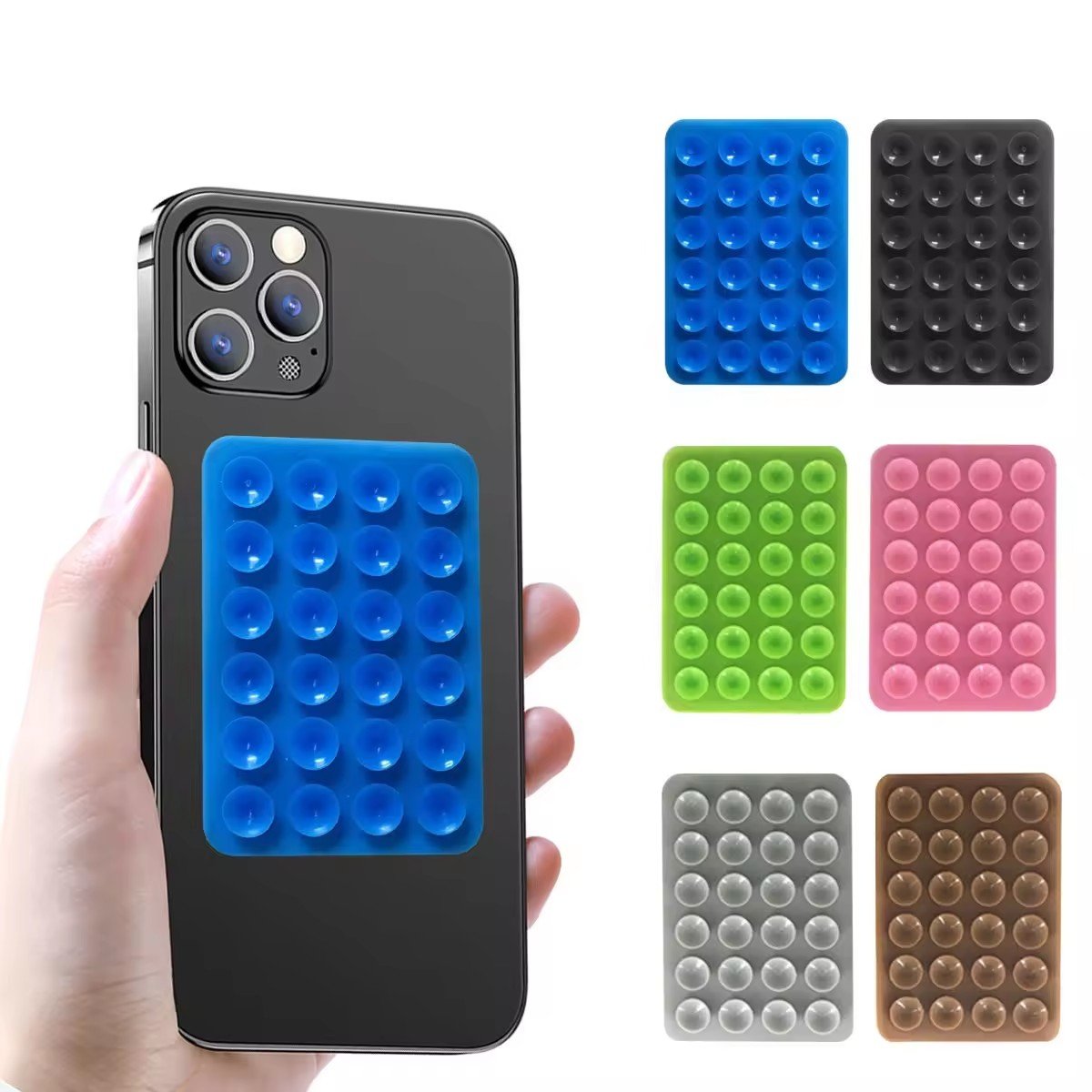 Double Side Silicone Suction Pad For Mobile Phone Fixture Suction Cup Backed Adhesive Silicone Rubber Sucker Pad For Fixed Pad