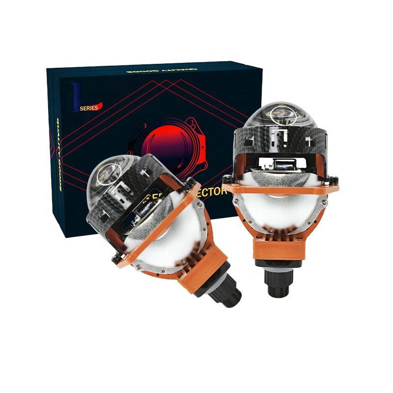 IDISON T6SW Driving Head Lamp Orange Angle Eye Accessories Auto Light 65W Headlight Bi-LED Projector Lens for Universal Car