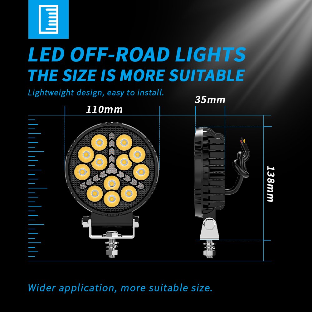 DXZ 2024 New 4inch Led 4X4 Round Spotlight 45W 15LED For Jeep Truck Car Tractor SUV ATV CAR LED Headlights