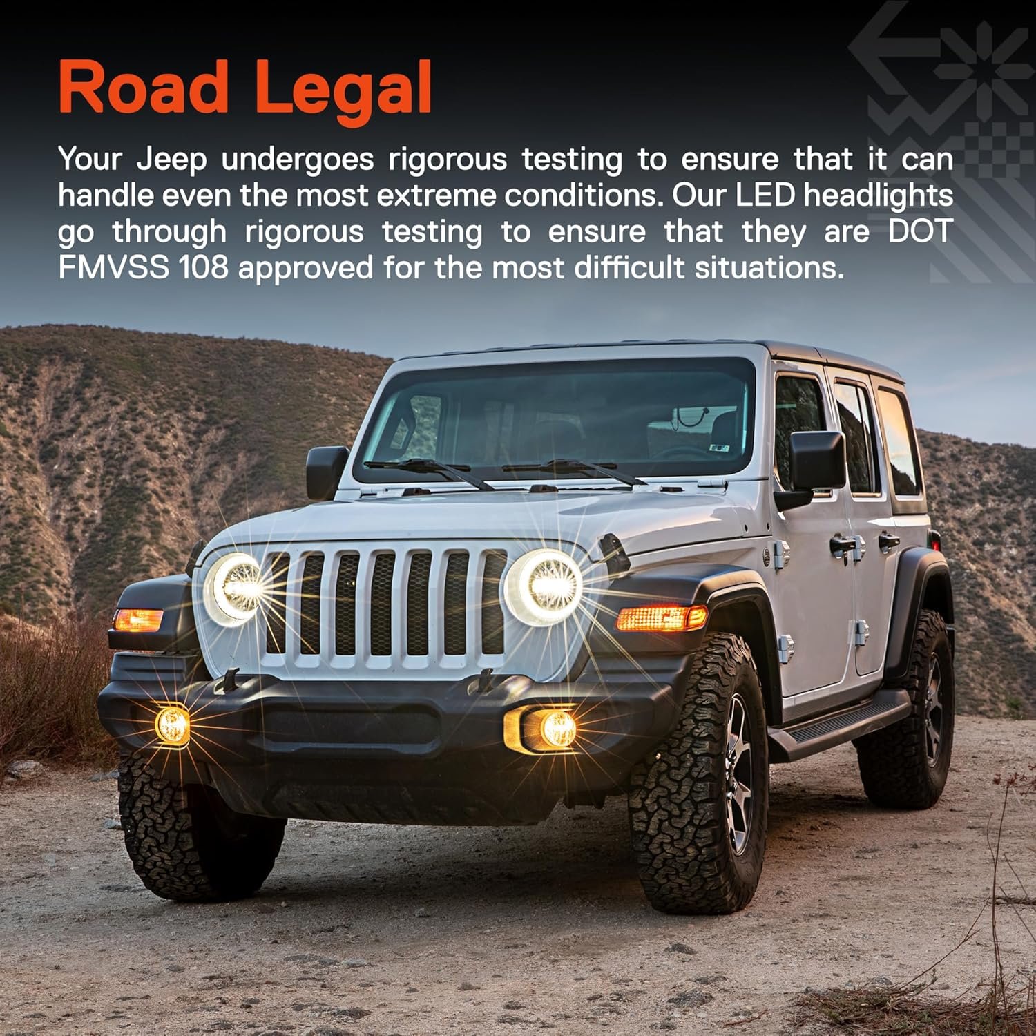 New Wind Electronic Co Rond LED Phares pour Sealed Beam Led Projector Lamp Bulb 4x4 Headlights For Jeep Wrangler JL