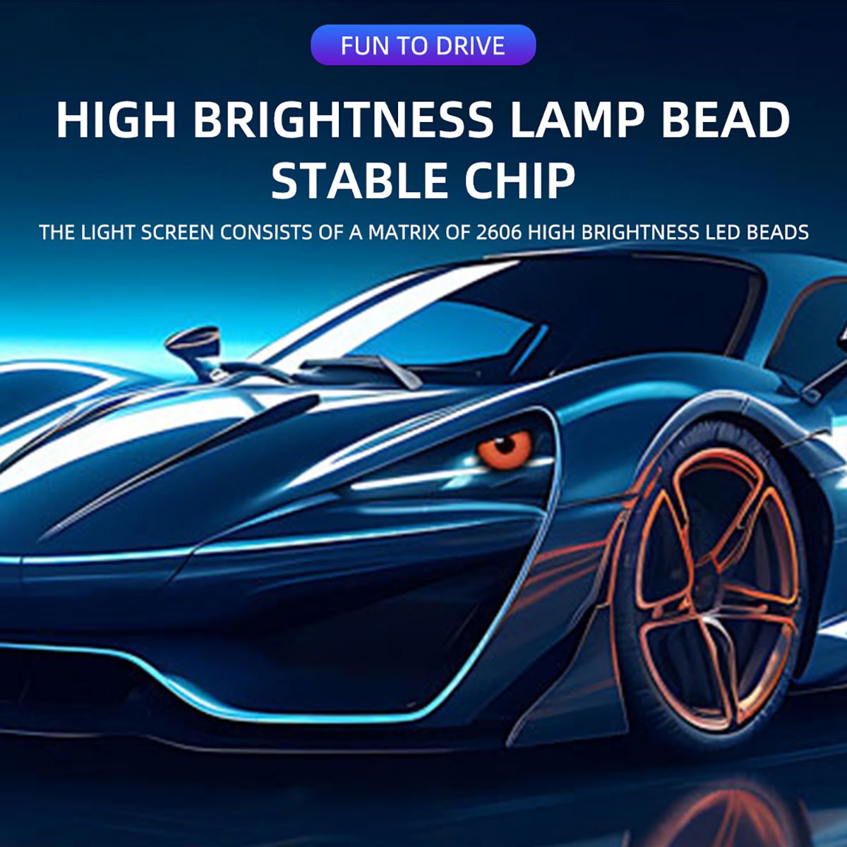 Programmable DIY Car Led 12v Blinking Eyes Led Display Winking Eye Turn Indicator lights App Control Devil Eye Display Screen