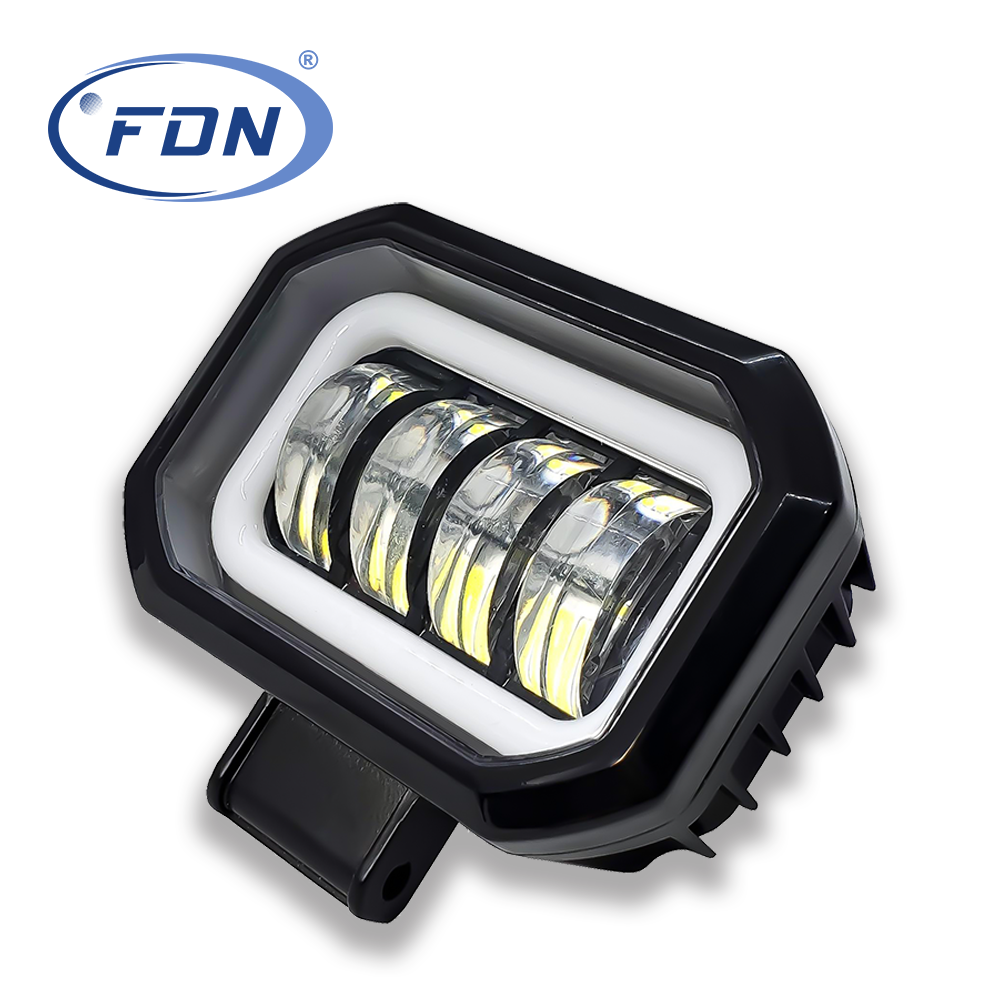 Square halo ring led Headlight bi led projector Driving Light Others Car Light Accessories para auto 40W 4inch led working light