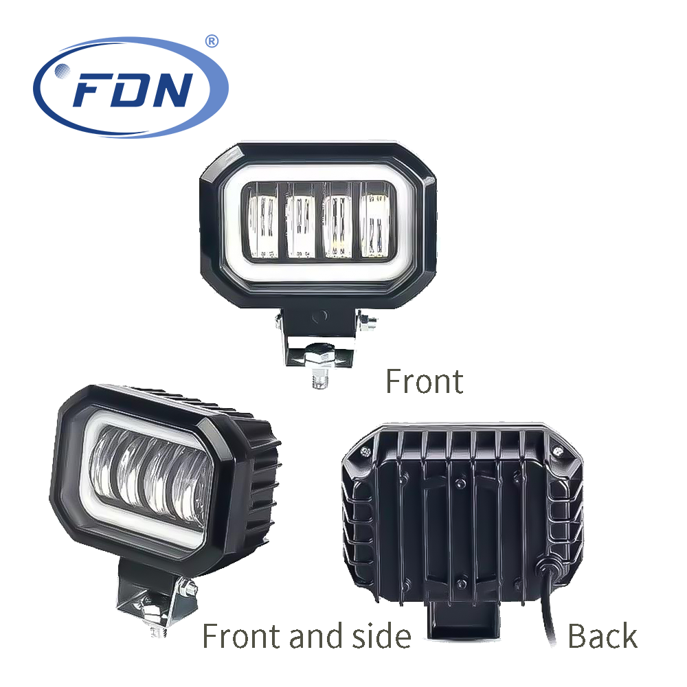 Square halo ring led Headlight bi led projector Driving Light Others Car Light Accessories para auto 40W 4inch led working light