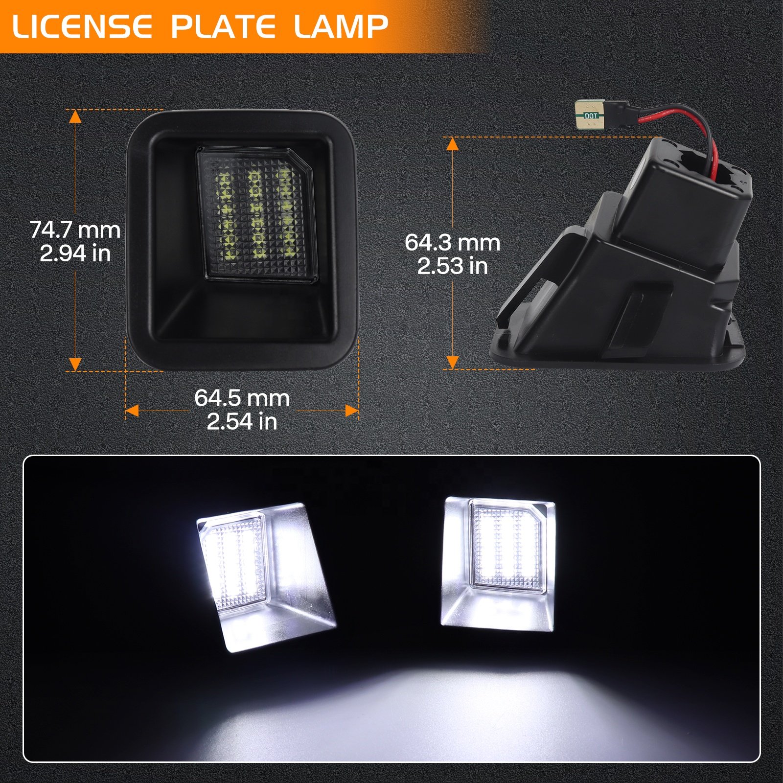 No Error License Plate Number Lights For FORD F250 F350 F450 super duty XL XLT Lariat King Ranch 17-22 high bright tail lamps