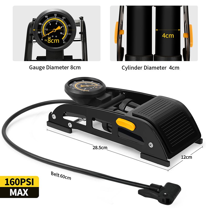 Bimei 160psi portable foldable foot pump other lightweight bike accessories