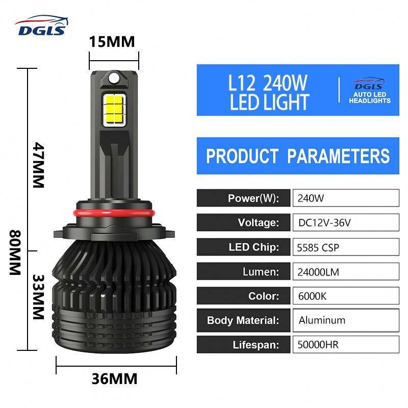 Car Accessories L12 Super Bright Auto Led Bulbs 30000Lm 130W H1 H7 H13 9005 9006 H11 H18 Car Led Headlight Bulb