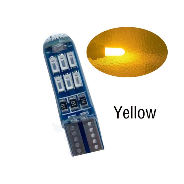 T10 Silicone 3014 15SMD Led W5W 192 168 Clearance light Wedge Side lamp Parking License Plate bulb Car Styling