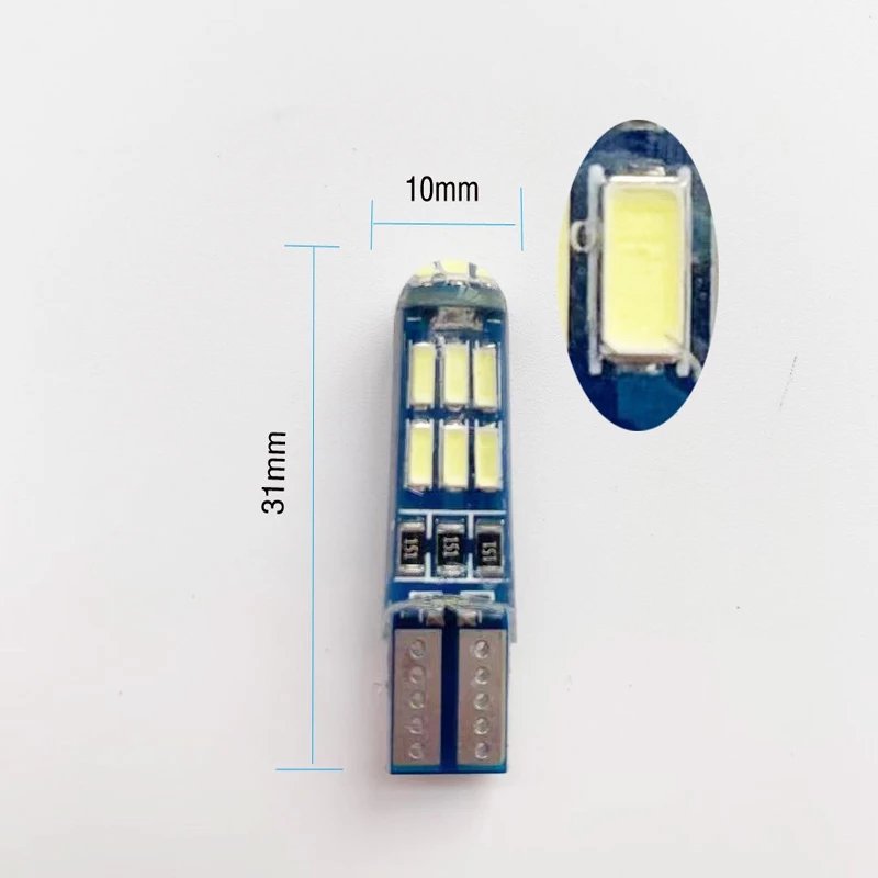 T10 Silicone 3014 15SMD Led W5W 192 168 Clearance light Wedge Side lamp Parking License Plate bulb Car Styling