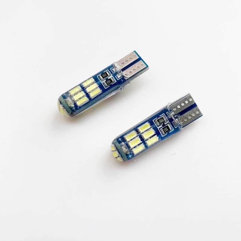 T10 Silicone 3014 15SMD Led W5W 192 168 Clearance light Wedge Side lamp Parking License Plate bulb Car Styling